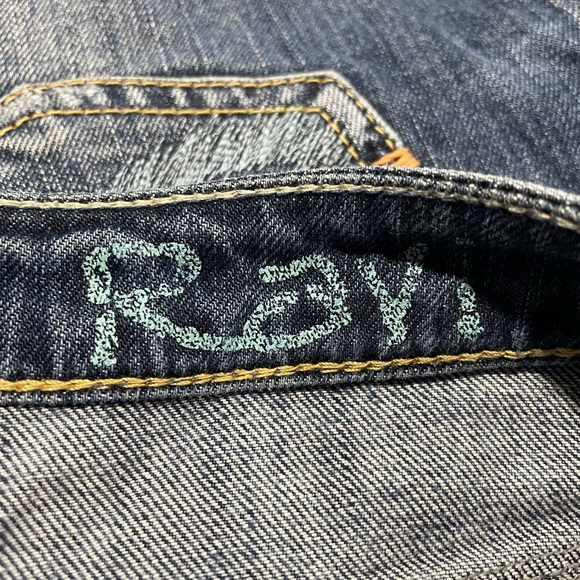 Silver Jeans Ravi cotton denim blue raw hem mini skirt size 26 - Picture 8 of 11